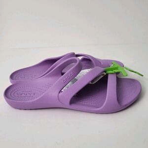NWT CROCS Kadee II Sandals Womens 8 Orchid Light Purple Comfort Water Shoes
